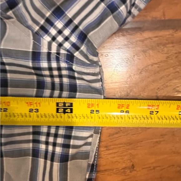 Banana Republic dress shirt mens XL Camden Fit gray blue plaid button down nice! - Picture 6 of 10